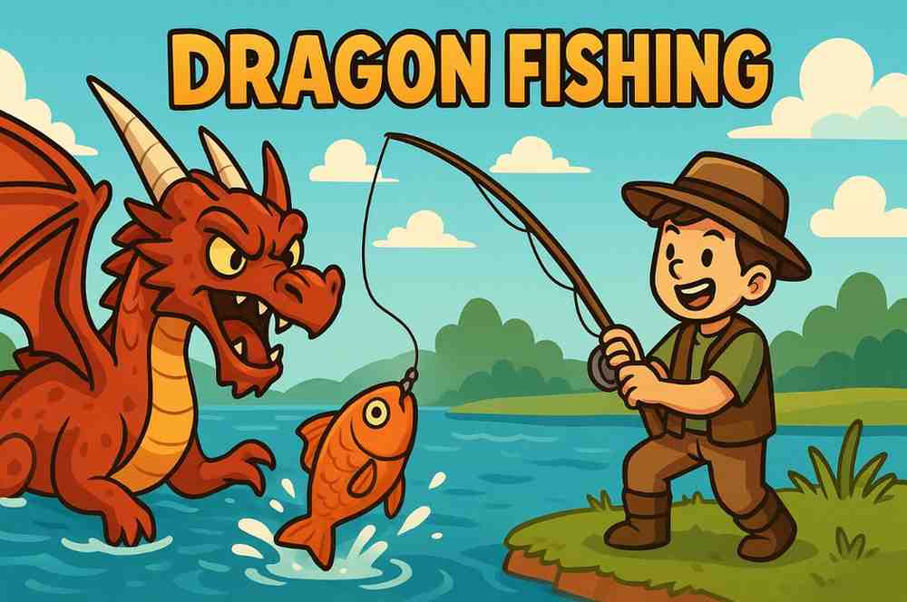 Dragon Fishing com dragões marinhos e peixes dourados